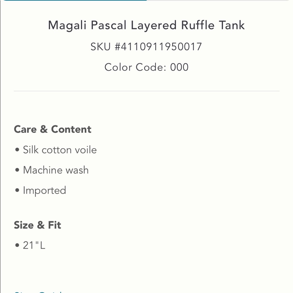 NWT Magali Pascal Layered Ruffle Tank - Size L - Picture 5 of 5